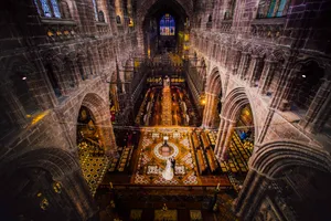 Chester Cathedral Interior Aerial View Wallpaper