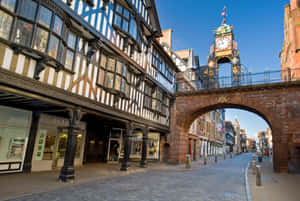 Chester Eastgate Clockand Timber Framed Buildings Wallpaper