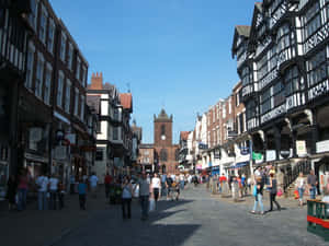 Chester Historic City Centre Street View Wallpaper