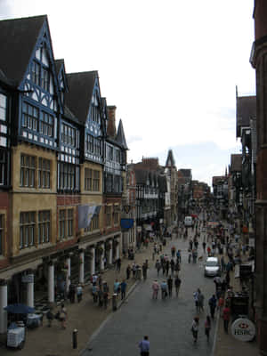 Chester Historic City Centre Street View Wallpaper