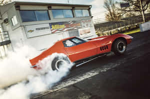 Chevrolet Corvette Burnout Performance Track Wallpaper