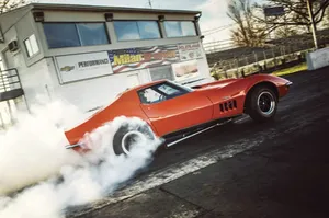 Chevrolet Corvette Burnout Performance Track Wallpaper