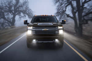 Chevrolet Truck On Foggy Road Wallpaper