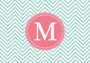 Chevron Pattern With The Letter M Wallpaper