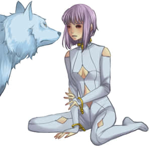 Cheza From Wolf's Rain Standing In The Moonlight Wallpaper