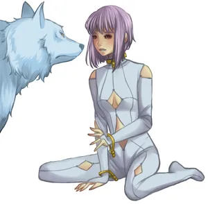 Cheza From Wolf's Rain Standing In The Moonlight Wallpaper