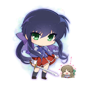 Chibi Anime Character With Sword Wallpaper