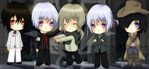 Chibi_ Anime_ Characters_ Group Wallpaper