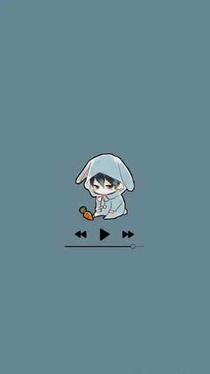 Chibi Character Rabbit Hoodie Wallpaper Wallpaper
