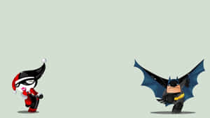 Chibi Harley Quinnand Batman Wallpaper