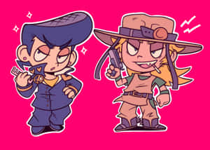 Chibi Jojo Characters Illustration Wallpaper