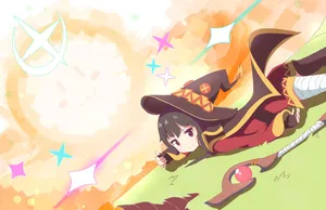 Chibi Megumin In Field Wallpaper