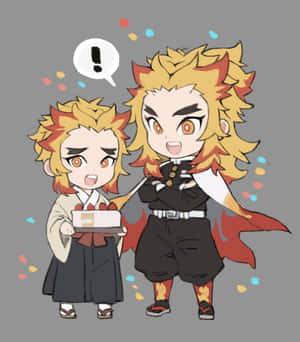 Chibi_ Rengoku_ Brothers_ Artwork Wallpaper