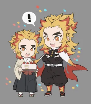 Chibi_ Rengoku_ Brothers_ Artwork Wallpaper