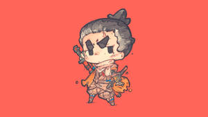 Chibi Sekiro In Red Wallpaper