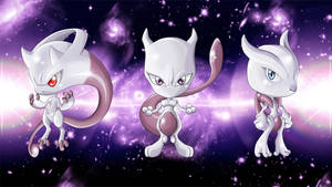 Chibi Shiny Mewtwo Wallpaper