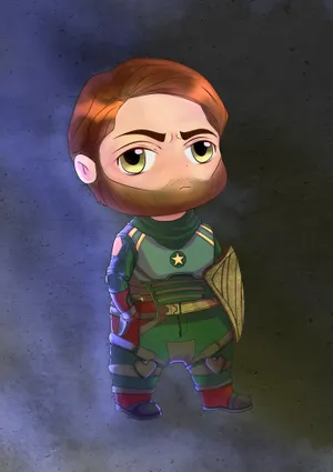 Chibi_ Soldier_ Boy_ Illustration Wallpaper