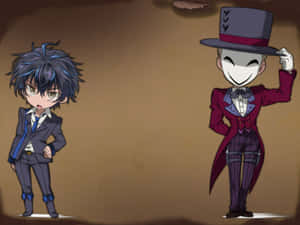 Chibi Style Anime Characters Kagetaneand Rentaro Wallpaper