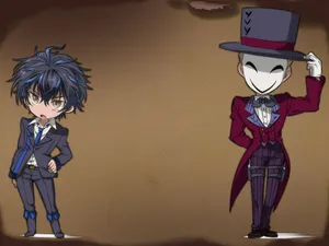 Chibi Style Anime Characters Kagetaneand Rentaro Wallpaper