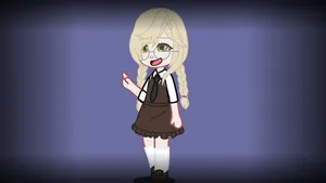 Chibi Style Blonde Character Illustration Wallpaper