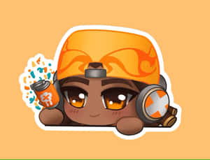 Chibi Style Explosive Character Sticker Wallpaper