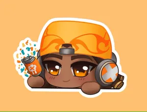 Chibi Style Explosive Character Sticker Wallpaper