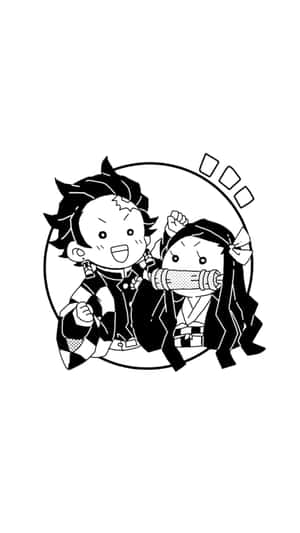 Chibi_ Tanjiro_and_ Nezuko_ Demon_ Slayer Wallpaper