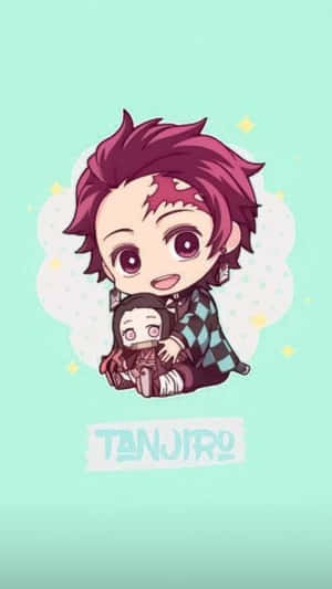 Chibi_ Tanjiro_and_ Nezuko_ Wallpaper Wallpaper