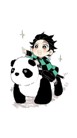 Chibi_ Tanjiro_and_ Panda_ Adventure Wallpaper