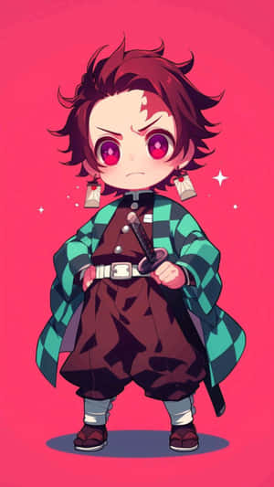 Chibi_ Tanjiro_ Anime_ Character Wallpaper