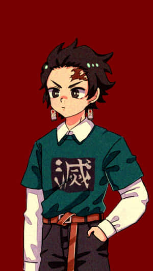 Chibi_ Tanjiro_ Kamado_ Anime_ Character Wallpaper