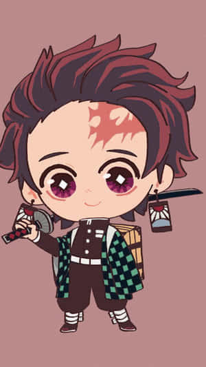 Chibi_ Tanjiro_ Kamado_ Cute_ Illustration.jpg Wallpaper