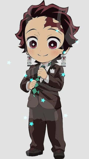 Chibi_ Tanjiro_ Suit_ Sparkles.png Wallpaper