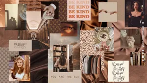 Chic Brown Aesthetic Collage Wallpaper