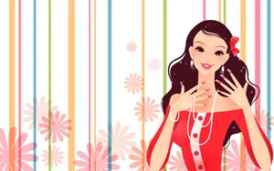 Chic Fashion Illustration Girly Style Wallpaper