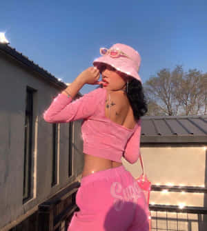 Chic Pink Fashion Ensemble Wallpaper