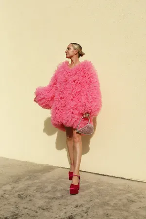 Chic Pink Fashion Outfit Wallpaper