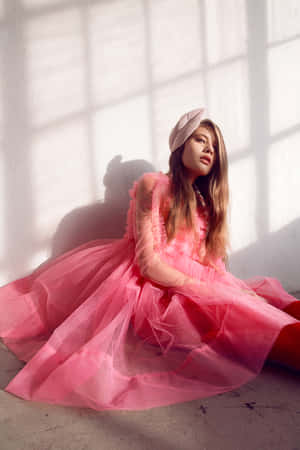 Chic Pink Fashion Outfit Wallpaper