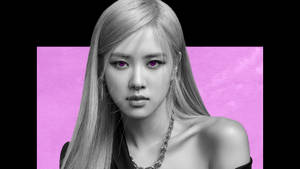 Chic Rose Blackpink Colored Eyes Wallpaper