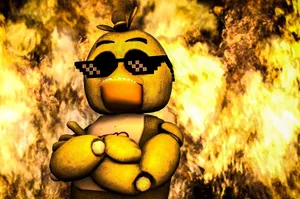 Chica The Chicken In Her Natural Habitat Wallpaper