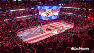 Chicago Blackhawks In Capital One Arena Wallpaper