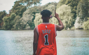 Chicago Bulls Man Wearing Rose Jersey Wallpaper