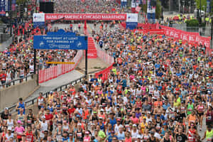 Chicago Marathon Crowd Running Wallpaper