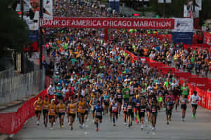 Chicago Marathon Runners Start Line Wallpaper