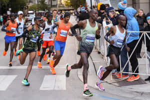 Chicago Marathon Runnersin Action Wallpaper