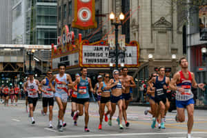 Chicago Marathon Runnersin Action Wallpaper