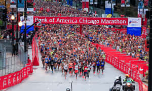 Chicago Marathon Start Line Crowd Wallpaper