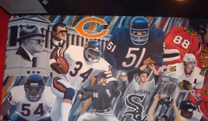 Chicago Sports Mural Of Legends Wallpaper