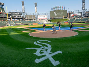 Chicago White Sox Logo On Field Wallpaper