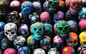 Chicano Painted Sugar Skull Wallpaper